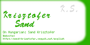 krisztofer sand business card